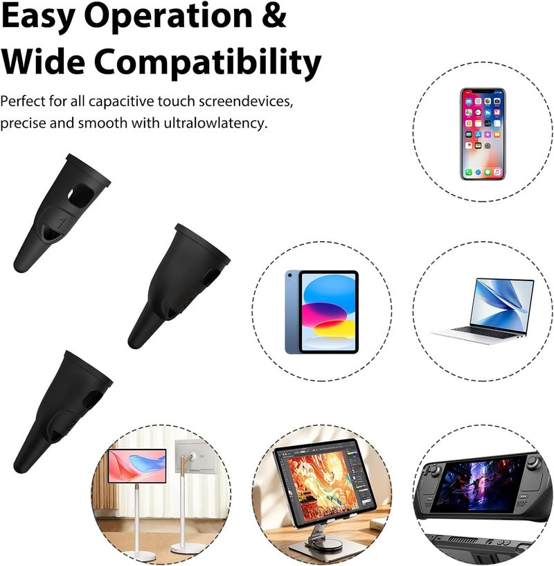 PKRFCJ 3 PCS Finger Stylus,Touch Screen Pen,Touch Screen Stylus Silicone Finger High Precision and Sensitivity for Ipad/iPhone/Android Mobile Phones and Tablets All Touch Screens(for Women Kids) - Image 5